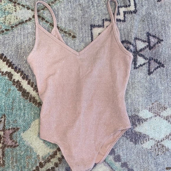 Tops - Sparkly pink women’s bodysuit size small